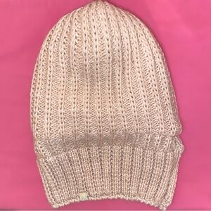 Sherpa-lined Knit Beanie Cream White Fold over Thick Warm Snow Style Winter Hat